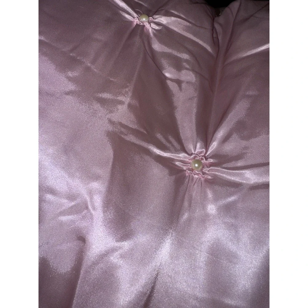Vtg 80's‎ Seventeen Pink Satin Pearl Twin Comforter Set Balletcore Princess Y2K